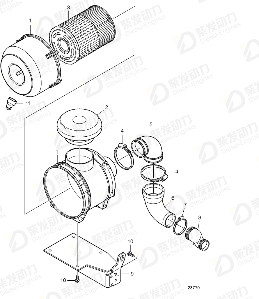 VOLVO Air duct 20797197 Drawing